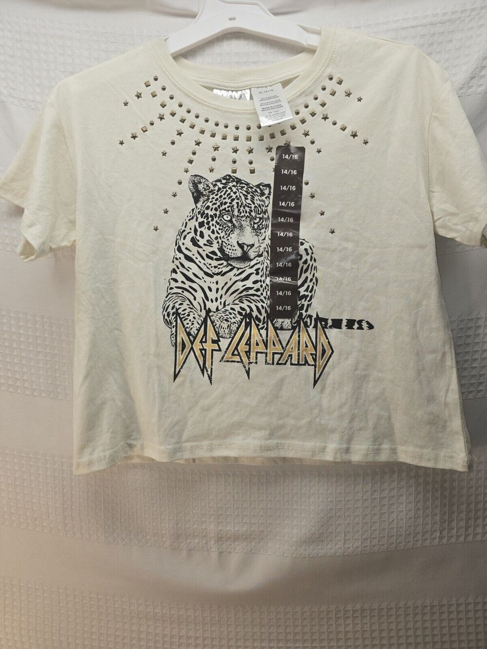 Def Leppard Tshirt Girls Size 14/16 Short Sleeve Bejeweled 5753
